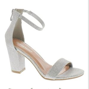 Top Moda Womens Hannah-1 Platform Chunky Heel Metallic Glitter Party size 8